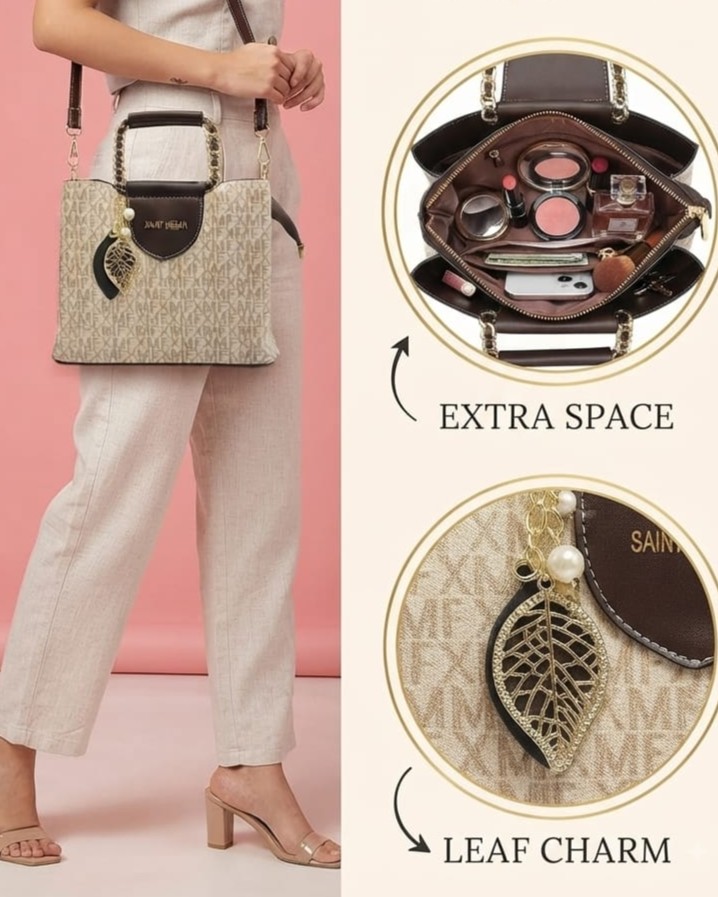 Saint Desar Premium PU Leather Sling Bag in 4 Trending Shades | High-End Stylish Crossbody Purse for Girls & Women
