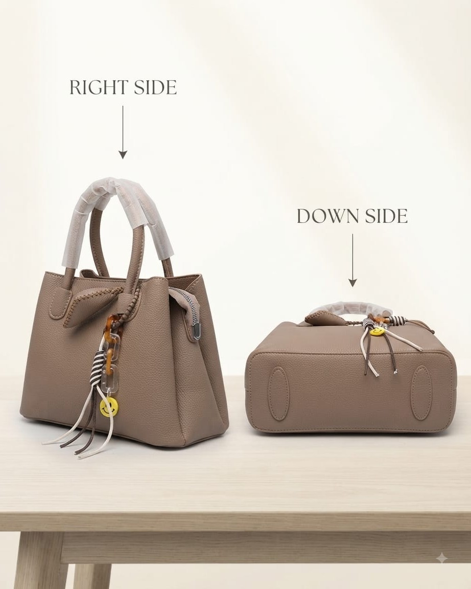 Imported Premium PU Leather Party Wear Handbag with Long Strap in Tan, Light Brown & Black | High-End Evening Purse for Women