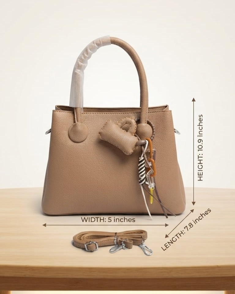 Imported Premium PU Leather Party Wear Handbag with Long Strap in Tan, Light Brown & Black | High-End Evening Purse for Women