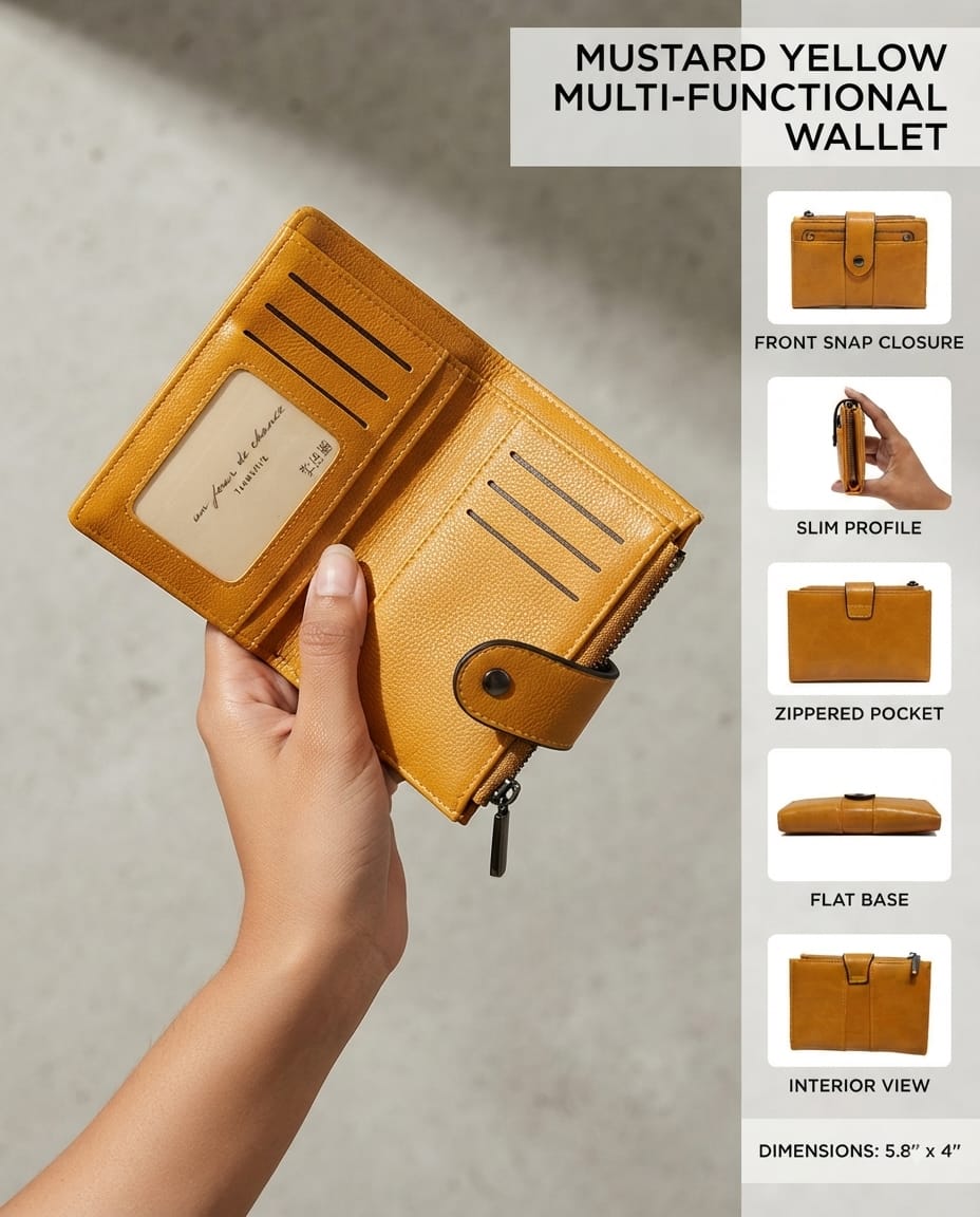 Imported Premium PU Leather Pocket Wallet for Men in Tan, Blue & Brown | Slim Compact Card & Cash Holder