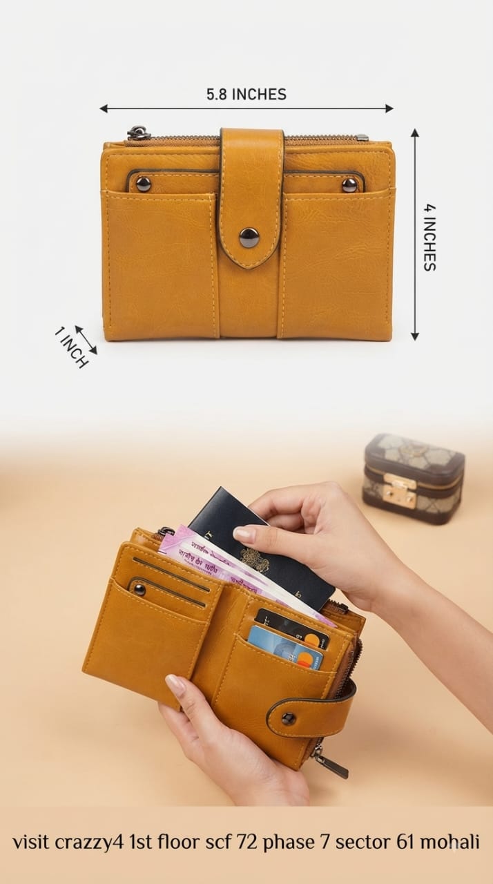 Imported Premium PU Leather Pocket Wallet for Men in Tan, Blue & Brown | Slim Compact Card & Cash Holder