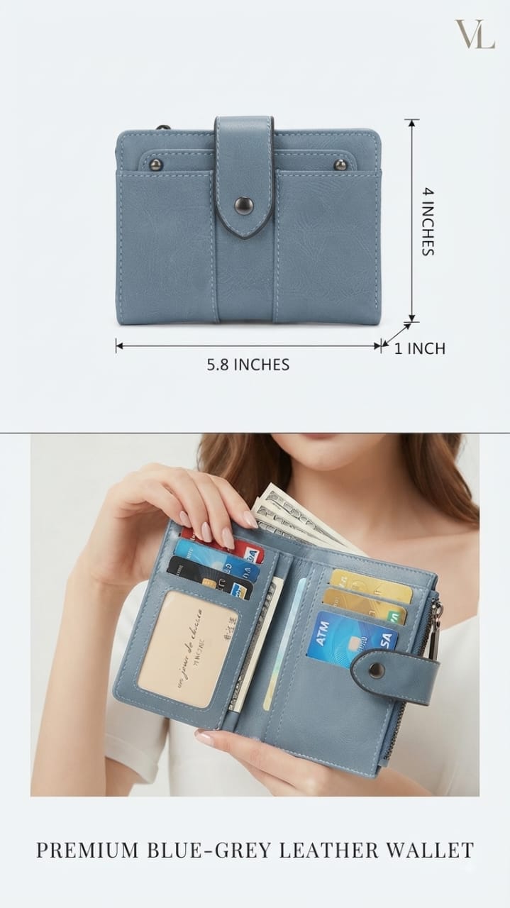 Imported Premium PU Leather Pocket Wallet for Men in Tan, Blue & Brown | Slim Compact Card & Cash Holder