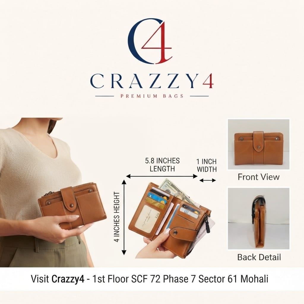 Imported Premium PU Leather Pocket Wallet for Men in Tan, Blue & Brown | Slim Compact Card & Cash Holder
