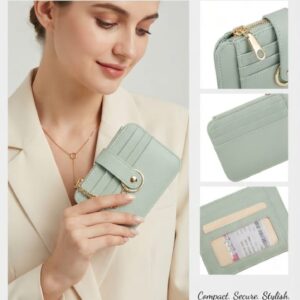 Imported Premium PU Leather Pocket Card Holder Wallet in Mint Green, Pastel Yellow & Light Blue | Compact Cash, Card & Coin Holder