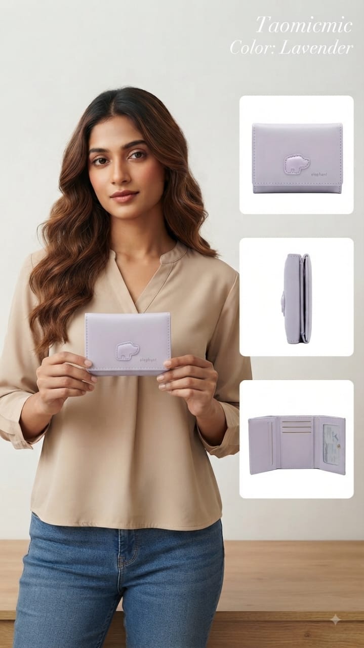 Imported Premium PU Leather Pocket Wallet in Pink, Light Pink, Lavender & Green | Compact Cash & Card Holder