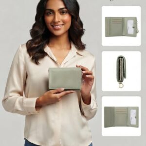 Imported Premium PU Leather Pocket Wallet in Pink, Light Pink, Lavender & Green | Compact Cash & Card Holder