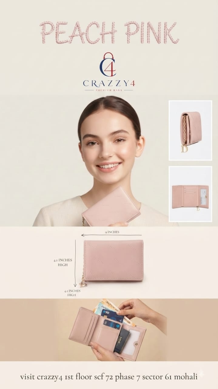 Imported Premium PU Leather Pocket Wallet in Pink, Light Pink, Lavender & Green | Compact Cash & Card Holder