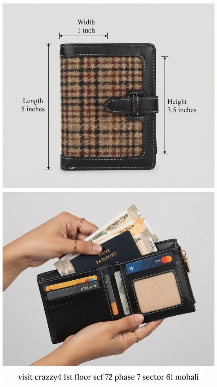 Imported Premium PU Leather Pocket Wallet in Maroon & Light Brown | Compact Cash, Card & Coin Wallet