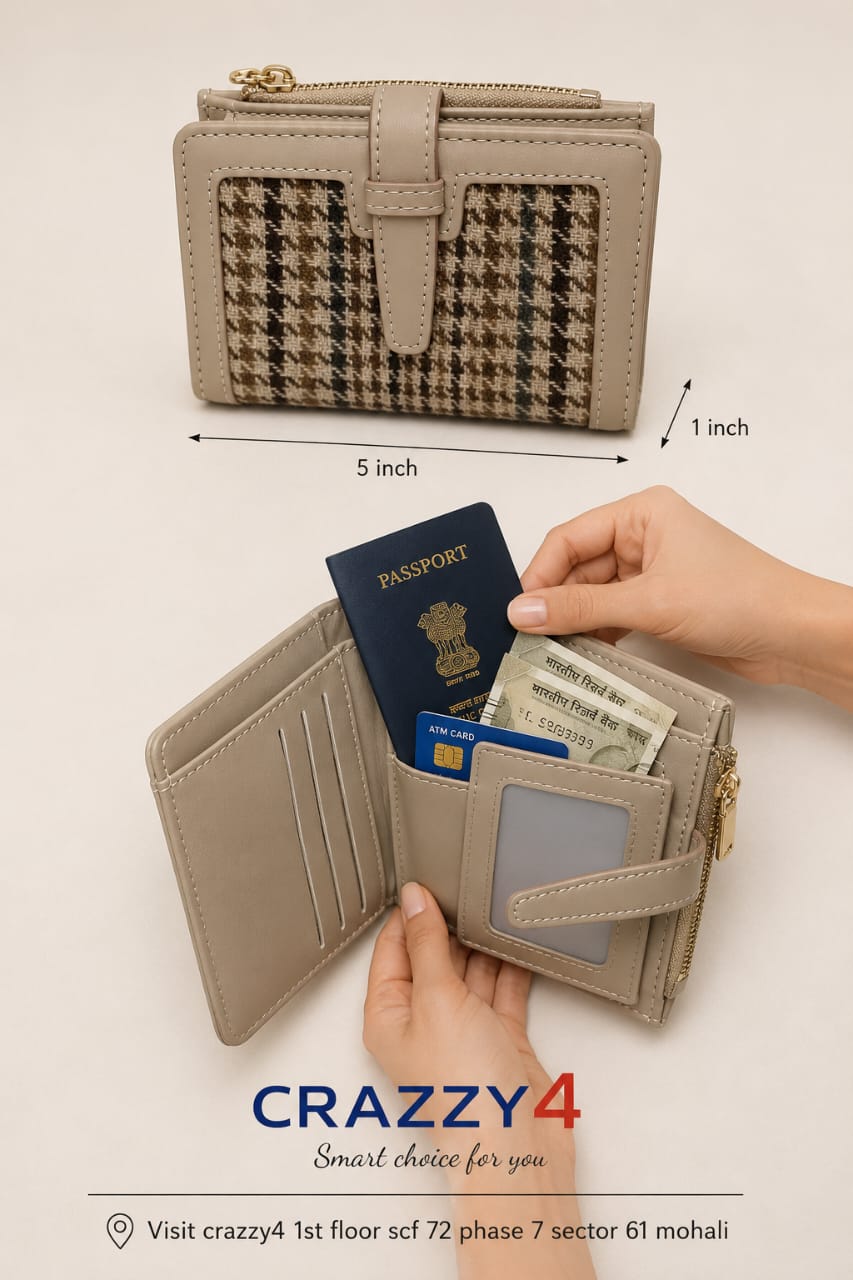 Imported Premium PU Leather Pocket Wallet in Maroon & Light Brown | Compact Cash, Card & Coin Wallet