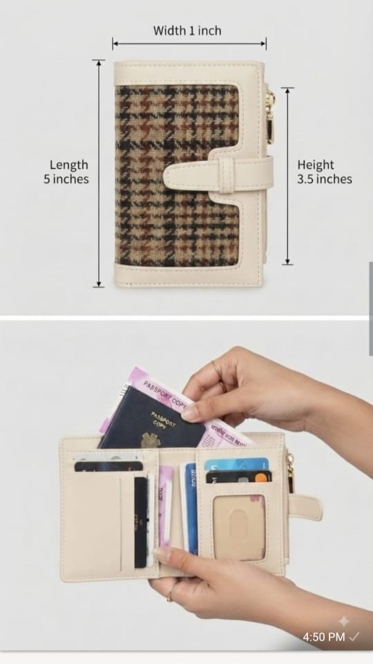 Imported Premium PU Leather Pocket Wallet in Maroon & Light Brown | Compact Cash, Card & Coin Wallet
