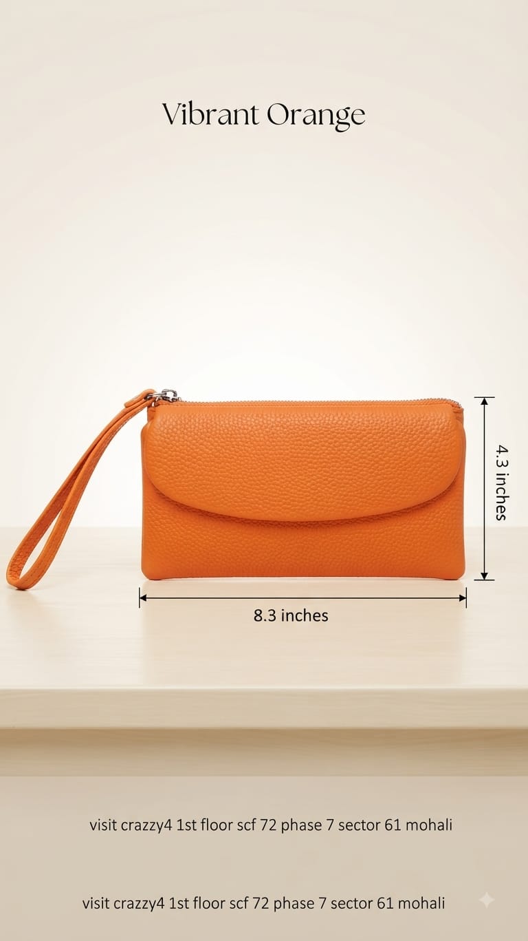 Imported Premium PU Leather Wallet in Vibrant Orange, Black & Khaki | Compact Cash, Card & Coin Wallet