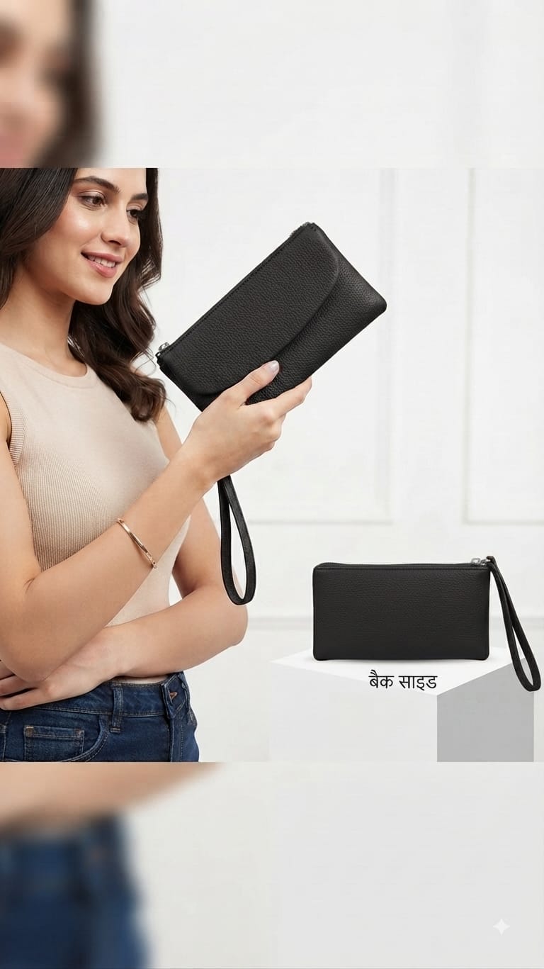 Imported Premium PU Leather Wallet in Vibrant Orange, Black & Khaki | Compact Cash, Card & Coin Wallet