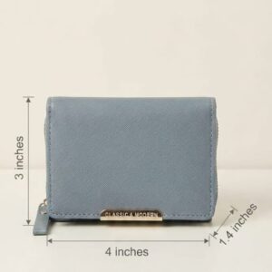 Imported Premium PU Leather Pocket Wallet in Sky Blue | Compact Cash, Card & Coin Wallet