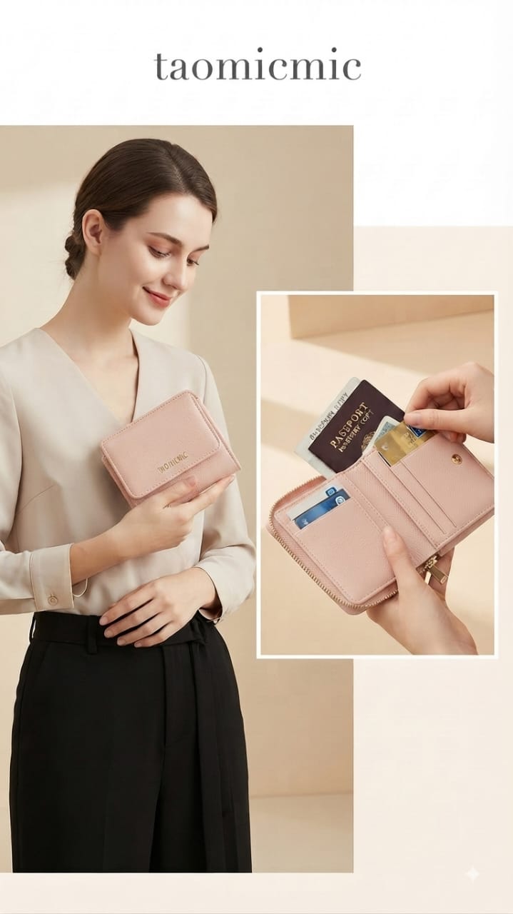 Imported Premium PU Leather Pocket Wallet in Sky Blue, Maroon, Pink & Black | Compact Cash, Card & Coin Wallet