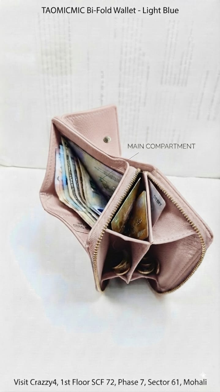 Imported Premium PU Leather Pocket Wallet in Sky Blue, Maroon, Pink & Black | Compact Cash, Card & Coin Wallet