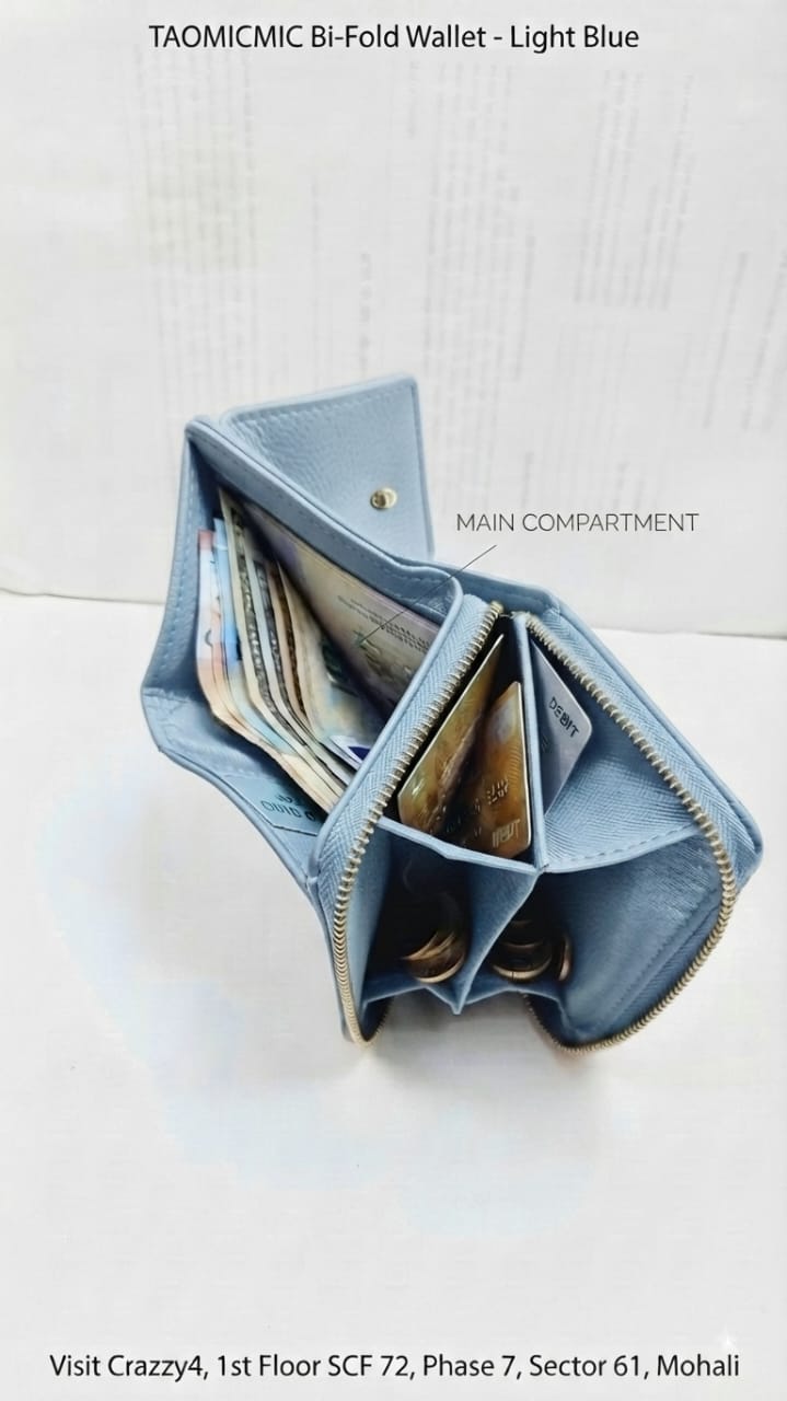 Imported Premium PU Leather Pocket Wallet in Sky Blue, Maroon, Pink & Black | Compact Cash, Card & Coin Wallet