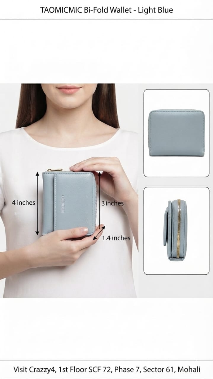 Imported Premium PU Leather Pocket Wallet in Sky Blue, Maroon, Pink & Black | Compact Cash, Card & Coin Wallet