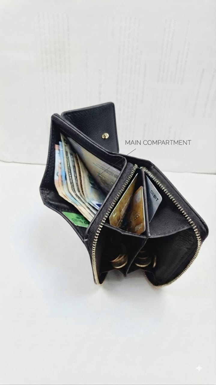 Imported Premium PU Leather Pocket Wallet in Sky Blue, Maroon, Pink & Black | Compact Cash, Card & Coin Wallet