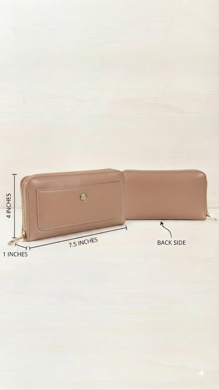 Imported Premium PU Leather Mobile Clutch Wallet in Sky Blue & Pink | Compact Smartphone, Cash, Card & Coin Purse