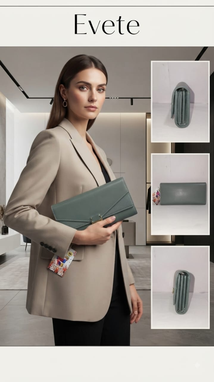 Imported Premium PU Leather Mobile Clutch Wallet in Blue, Green, Brown & Black | Compact Smartphone, Cash, Card & Coin Purse