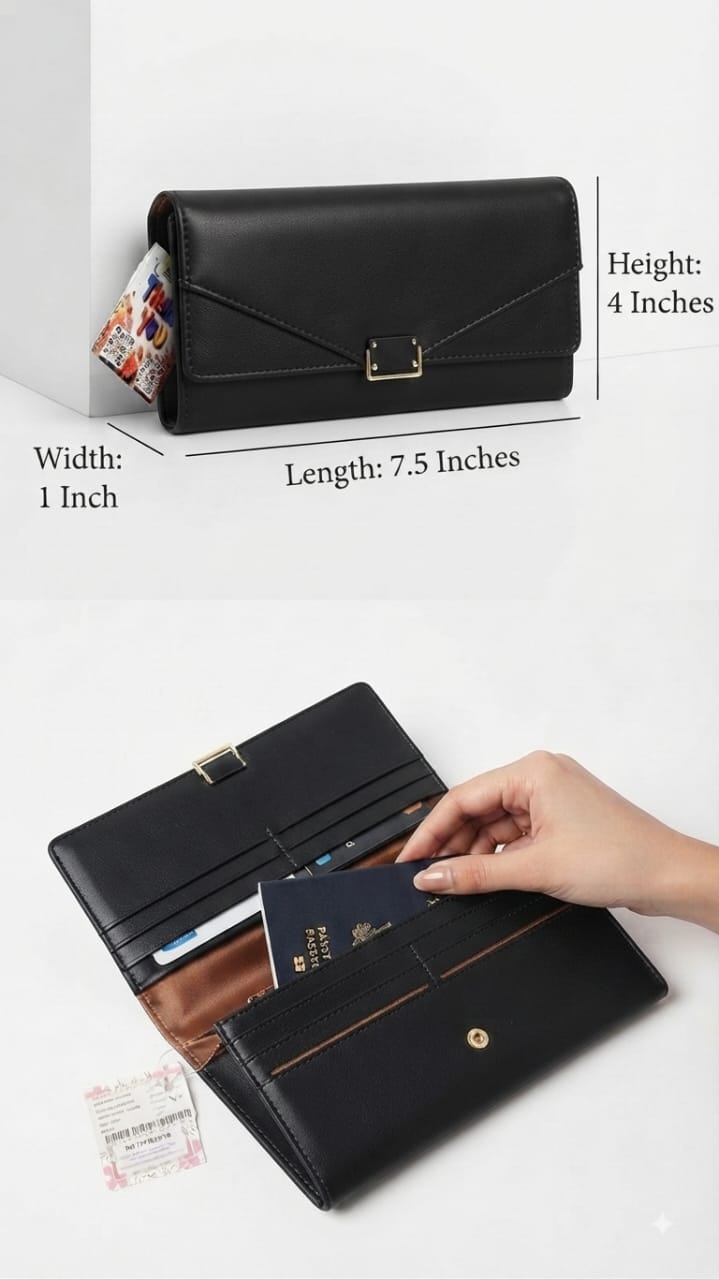 Imported Premium PU Leather Mobile Clutch Wallet in Blue, Green, Brown & Black | Compact Smartphone, Cash, Card & Coin Purse