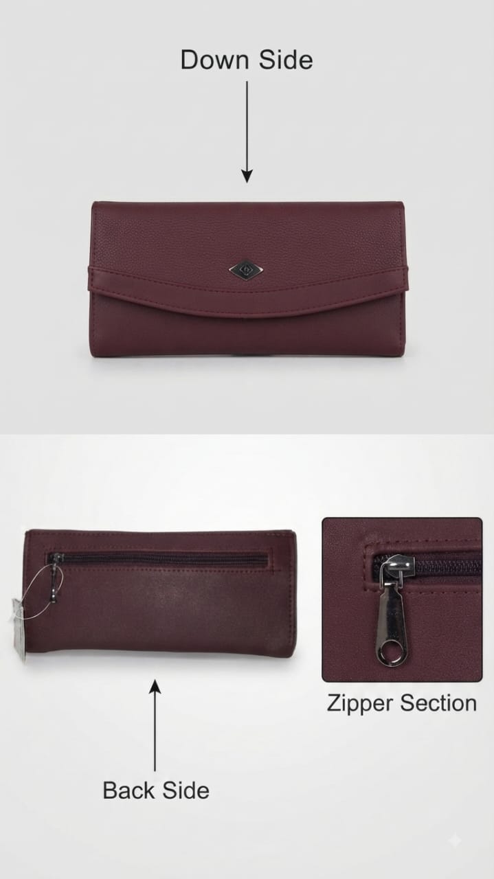 Flauntit Premium PU Leather Hand Clutch Wallet in Black, Cherry, Gray & Brown | Compact Smartphone, Cash, Card & Coin Purse