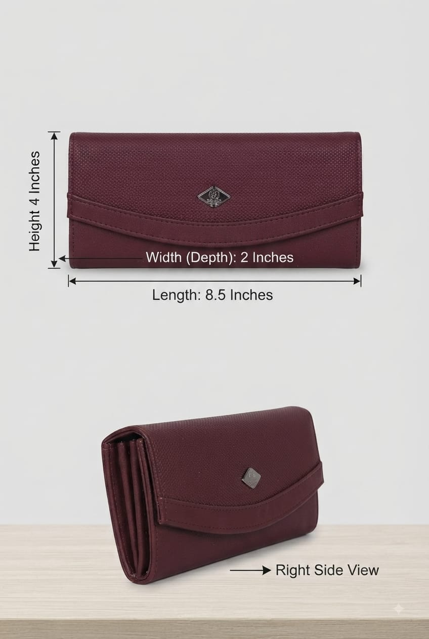 Flauntit Premium PU Leather Hand Clutch Wallet in Black, Cherry, Gray & Brown | Compact Smartphone, Cash, Card & Coin Purse