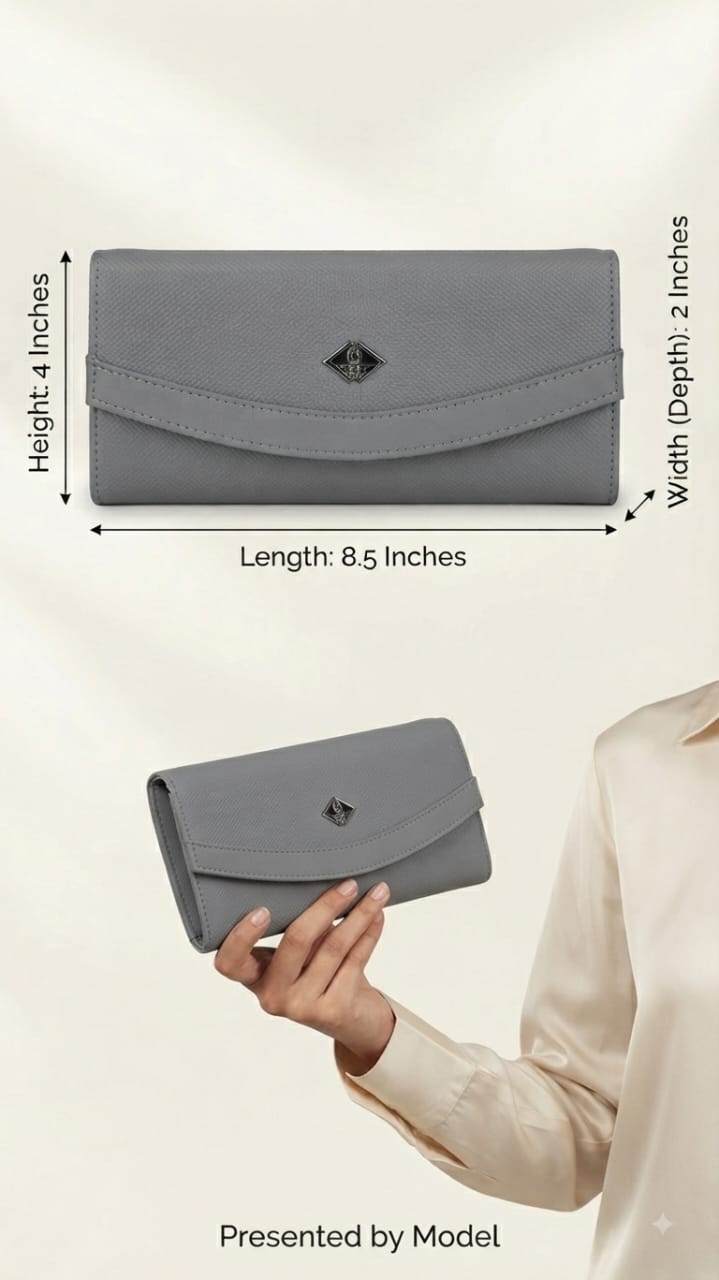Flauntit Premium PU Leather Hand Clutch Wallet in Black, Cherry, Gray & Brown | Compact Smartphone, Cash, Card & Coin Purse