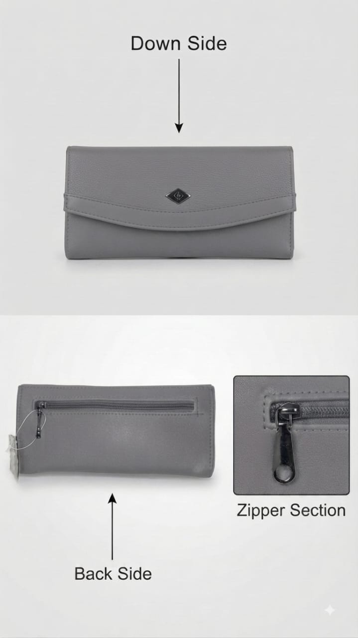 Flauntit Premium PU Leather Hand Clutch Wallet in Black, Cherry, Gray & Brown | Compact Smartphone, Cash, Card & Coin Purse