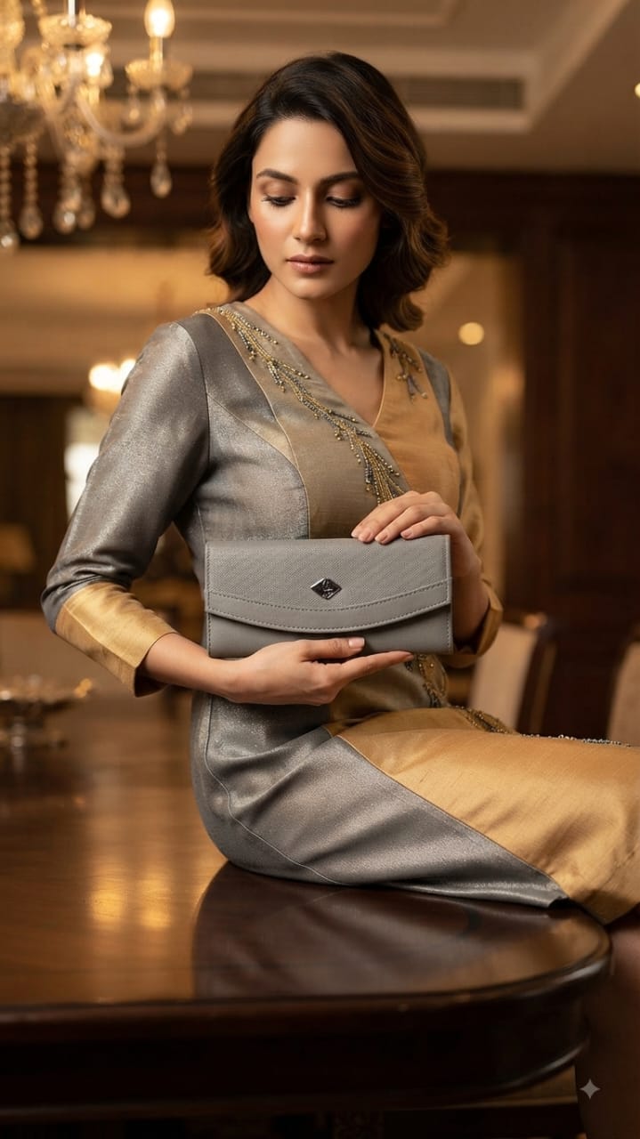 Flauntit Premium PU Leather Hand Clutch Wallet in Black, Cherry, Gray & Brown | Compact Smartphone, Cash, Card & Coin Purse