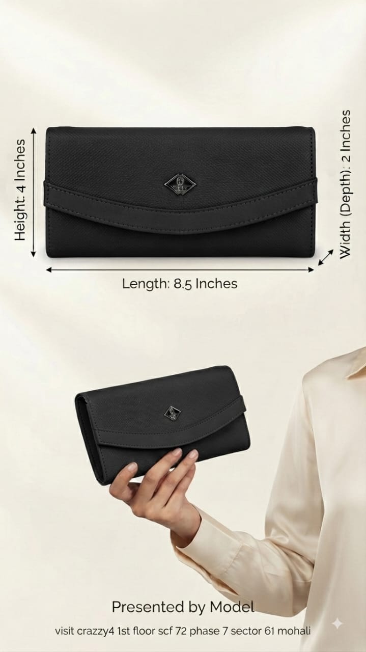 Flauntit Premium PU Leather Hand Clutch Wallet in Black, Cherry, Gray & Brown | Compact Smartphone, Cash, Card & Coin Purse