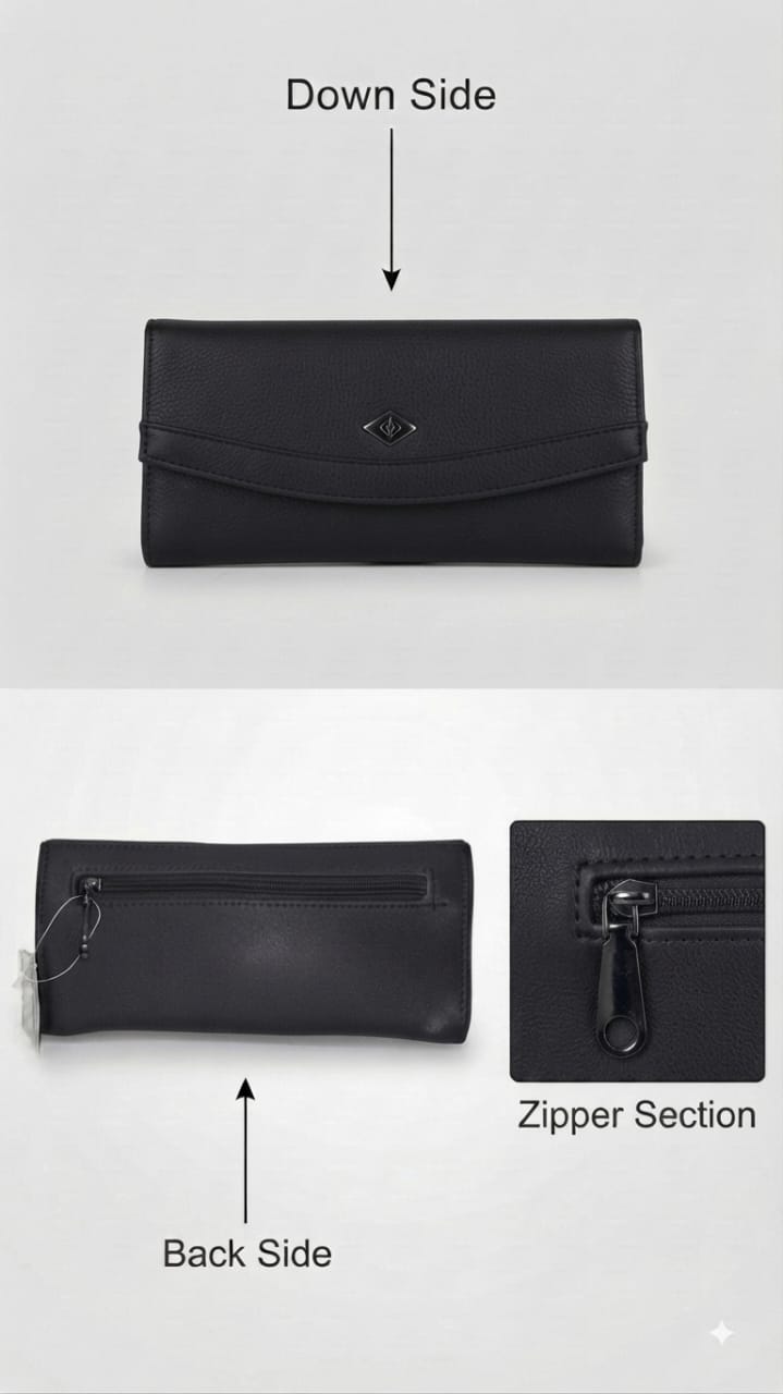 Flauntit Premium PU Leather Hand Clutch Wallet in Black, Cherry, Gray & Brown | Compact Smartphone, Cash, Card & Coin Purse
