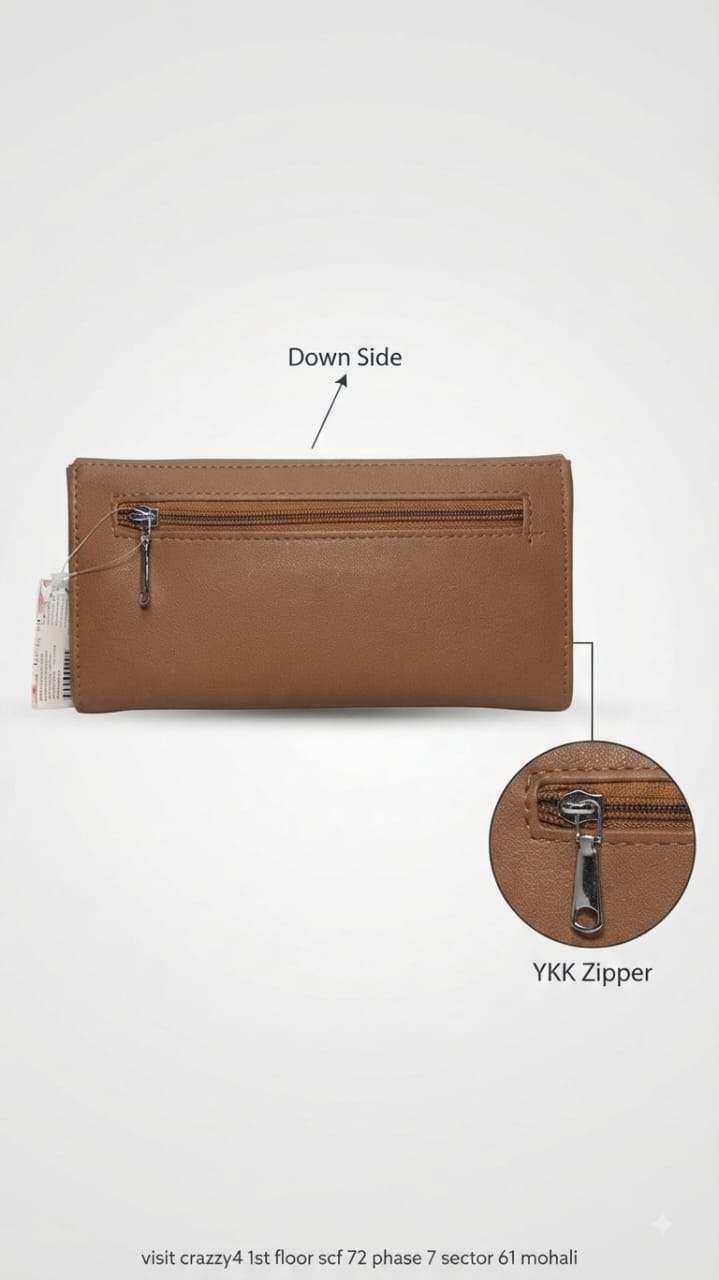 Flauntit Premium PU Leather Hand Clutch Wallet in Black, Cherry, Gray & Brown | Compact Smartphone, Cash, Card & Coin Purse
