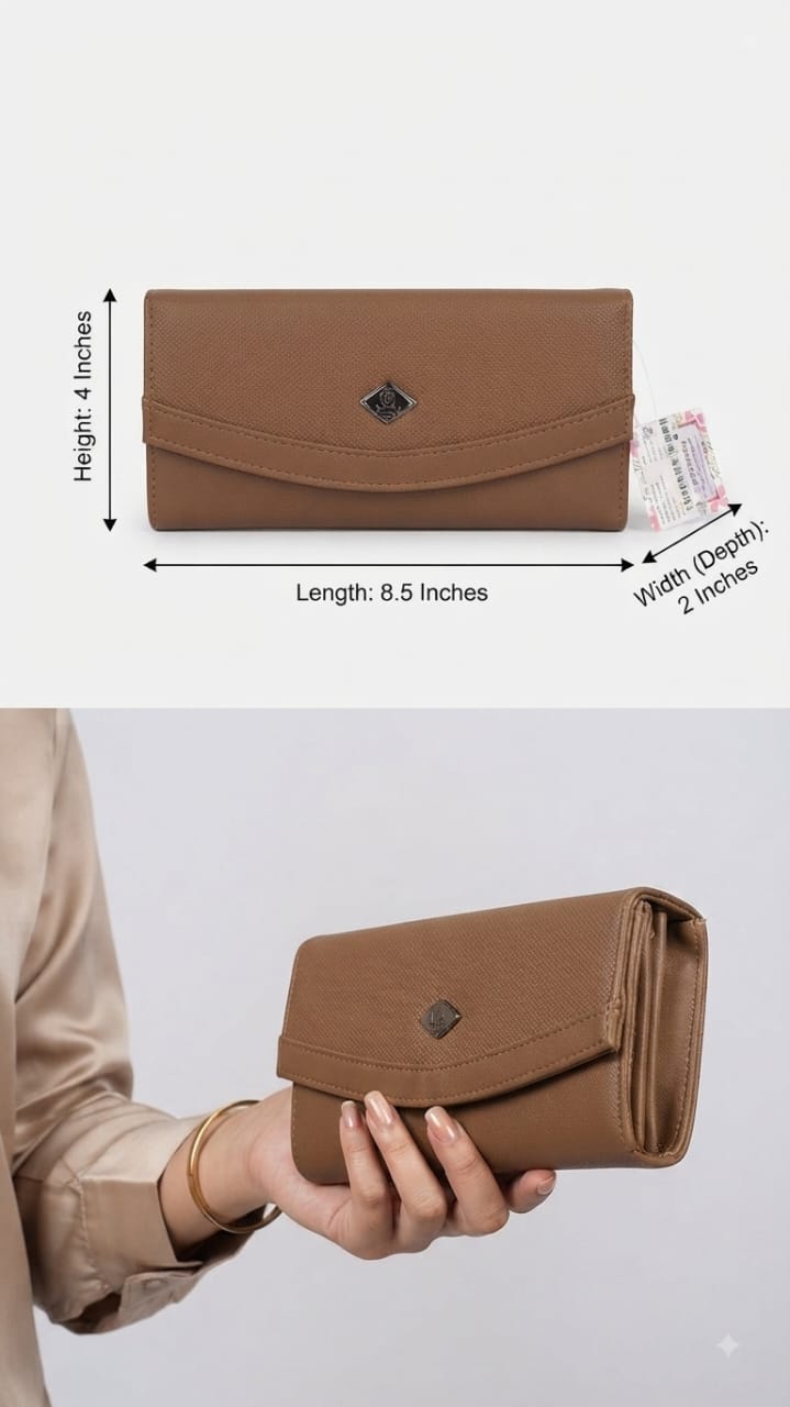 Flauntit Premium PU Leather Hand Clutch Wallet in Black, Cherry, Gray & Brown | Compact Smartphone, Cash, Card & Coin Purse