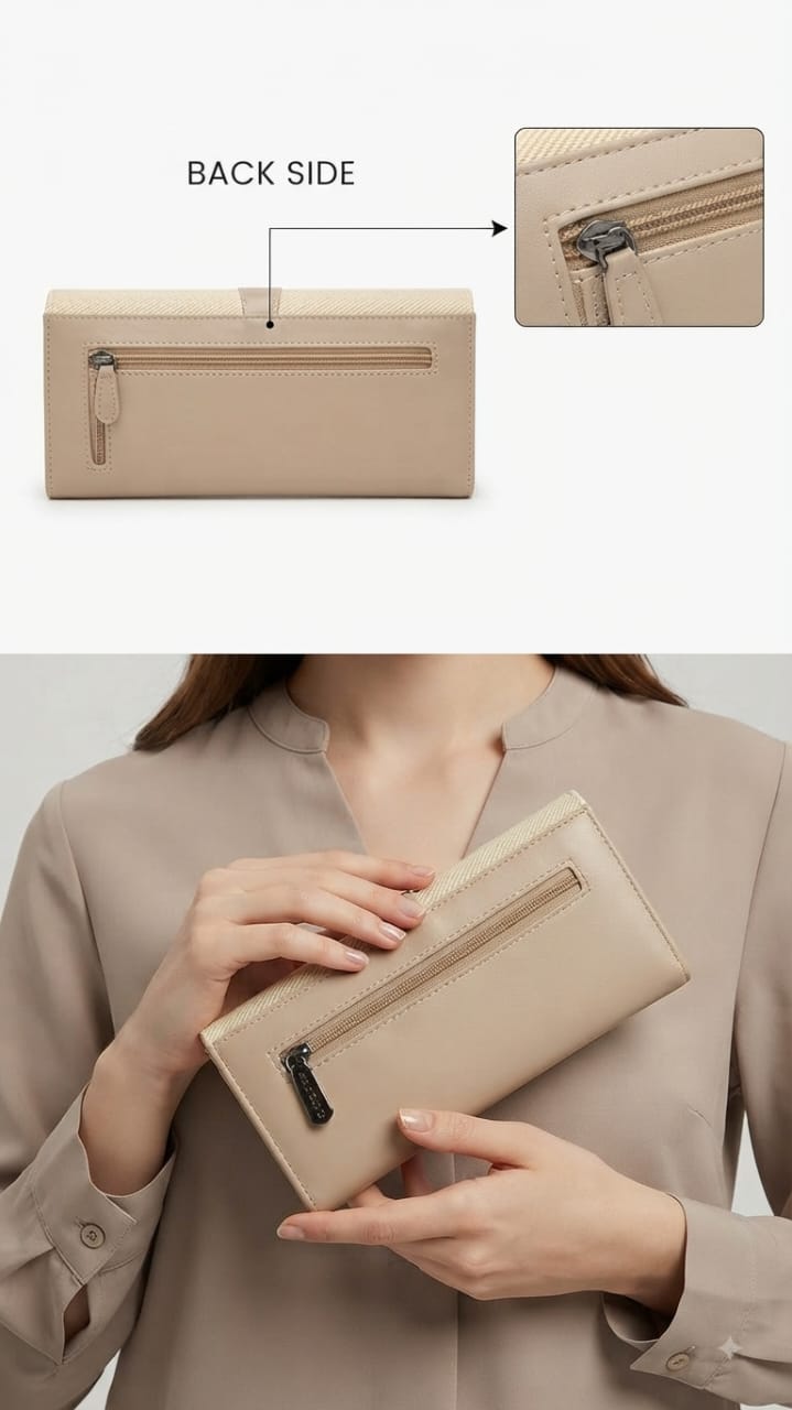 Essence Premium PU Leather Hand Clutch Wallet in Sky Blue | Compact Smartphone, Cash, Card & Coin Purse
