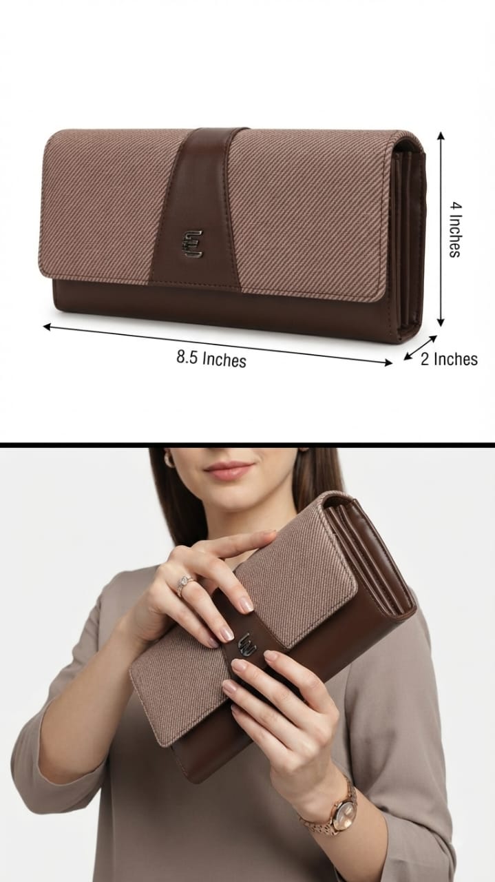 Essence Premium PU Leather Hand Clutch Wallet in Sky Blue | Compact Smartphone, Cash, Card & Coin Purse