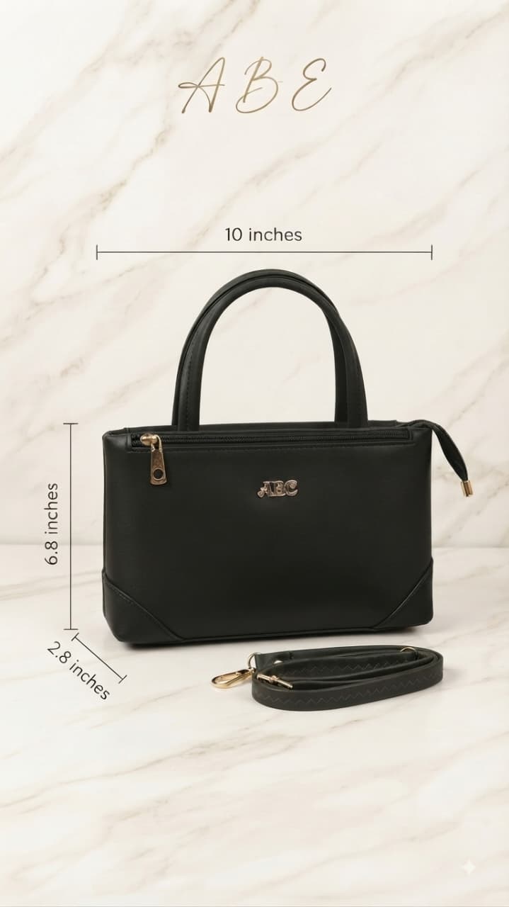 Abc Premium PU Leather Mini Handbag in Pink, Black & Green | Compact Smartphone, Cash & Card Purse