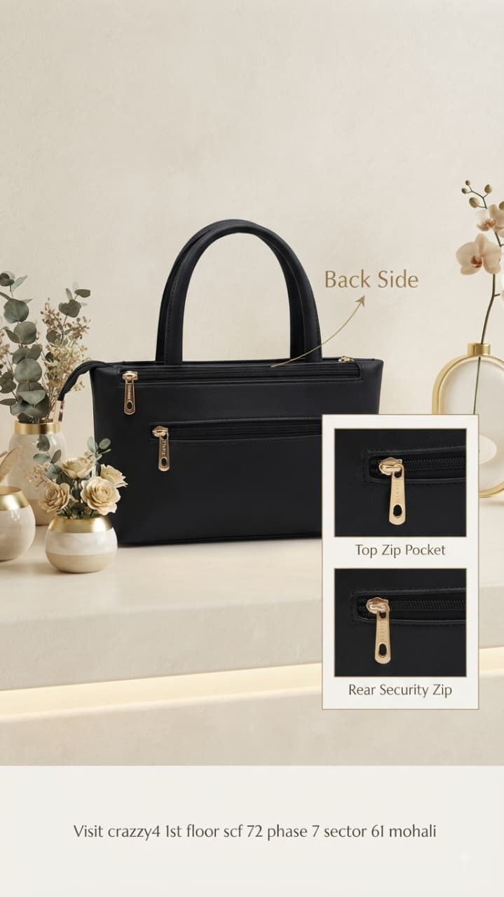 Abc Premium PU Leather Mini Handbag in Pink, Black & Green | Compact Smartphone, Cash & Card Purse