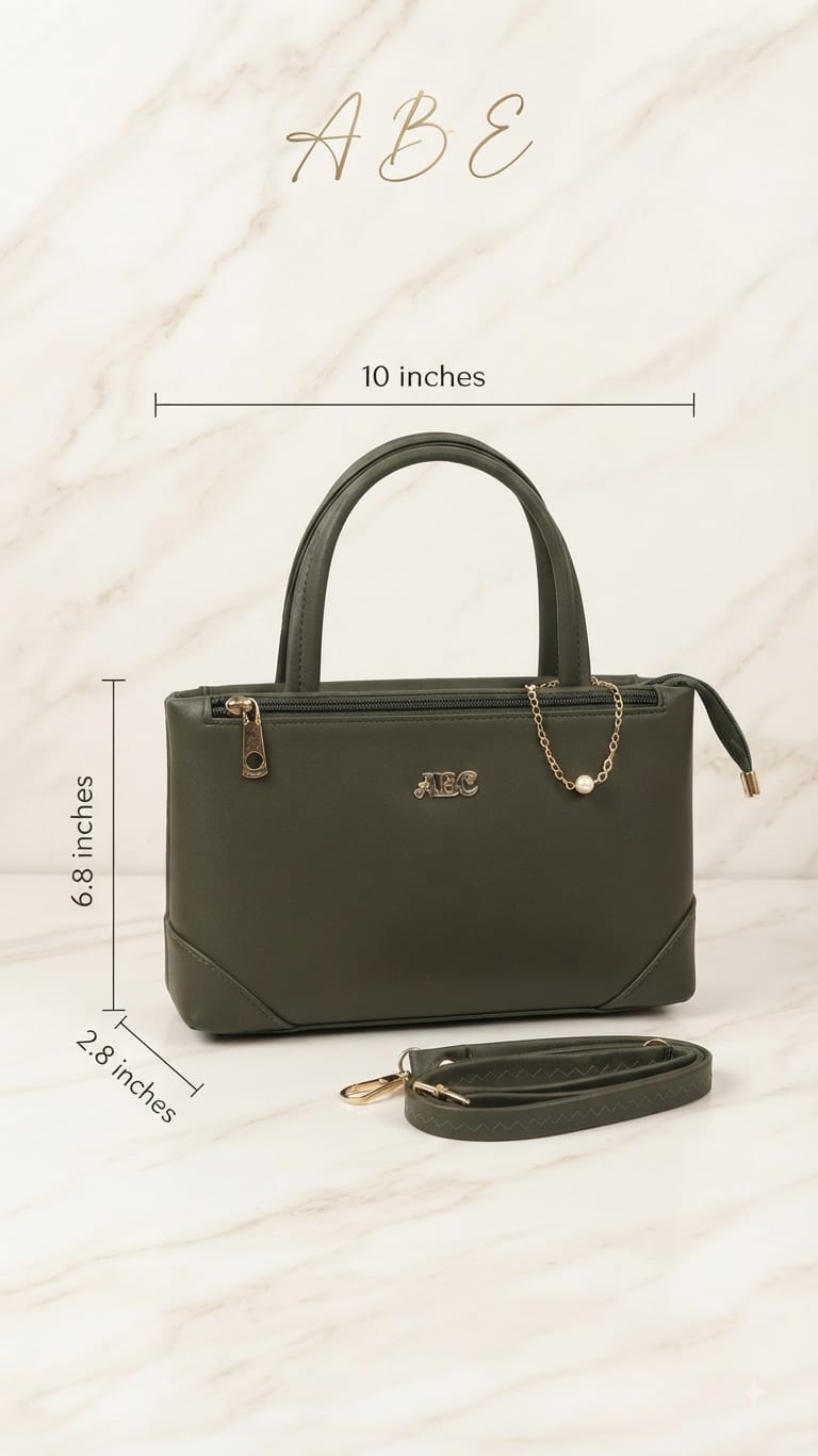 Abc Premium PU Leather Mini Handbag in Pink, Black & Green | Compact Smartphone, Cash & Card Purse