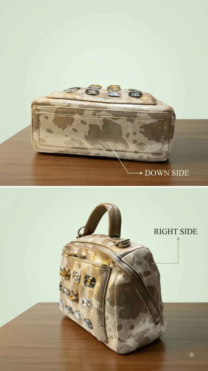 Imported Premium PU Leather Party Wear Handbag in Gold | Luxury Smartphone, Cash, Card & Coin Evening Purse