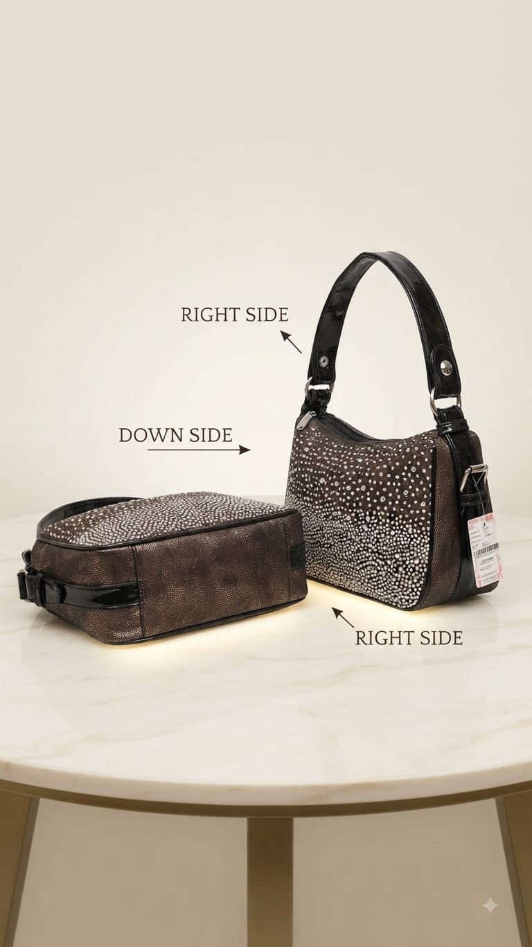 Imported Premium PU Leather Party Wear Handbag in Dark Copper | Luxury Smartphone, Cash, Card & Coin Evening Purse
