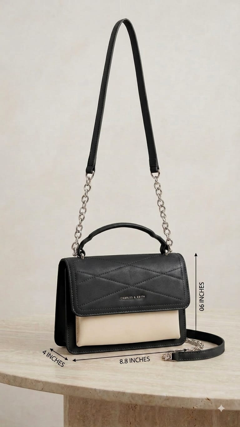 CK Premium PU Leather Trendy Handbag in Black, Green & Gray | Stylish 3-Compartment Smartphone, Cash, Card & Coin Purse