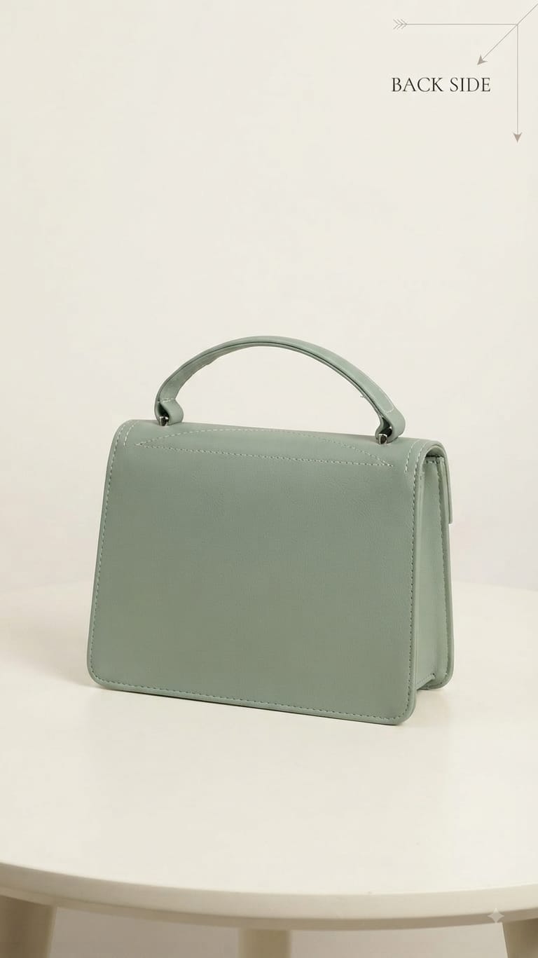 CK Premium PU Leather Trendy Handbag in Black, Green & Gray | Stylish 3-Compartment Smartphone, Cash, Card & Coin Purse
