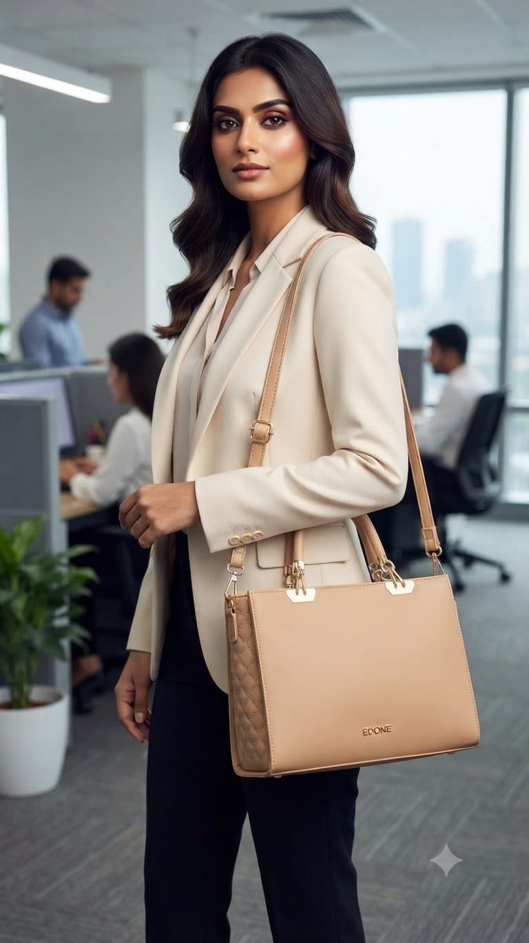 Edone Premium PU Leather Party Handbag with Long Strap in Tan, Maroon, Camel, Green & Cream | Elegant Multi-Compartment Evening Purse