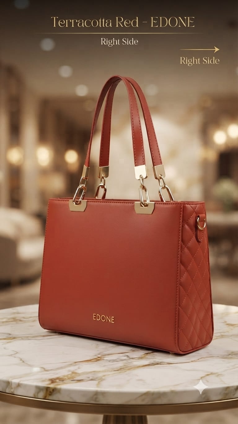 Edone Premium PU Leather Party Handbag with Long Strap in Tan, Maroon, Camel, Green & Cream | Elegant Multi-Compartment Evening Purse