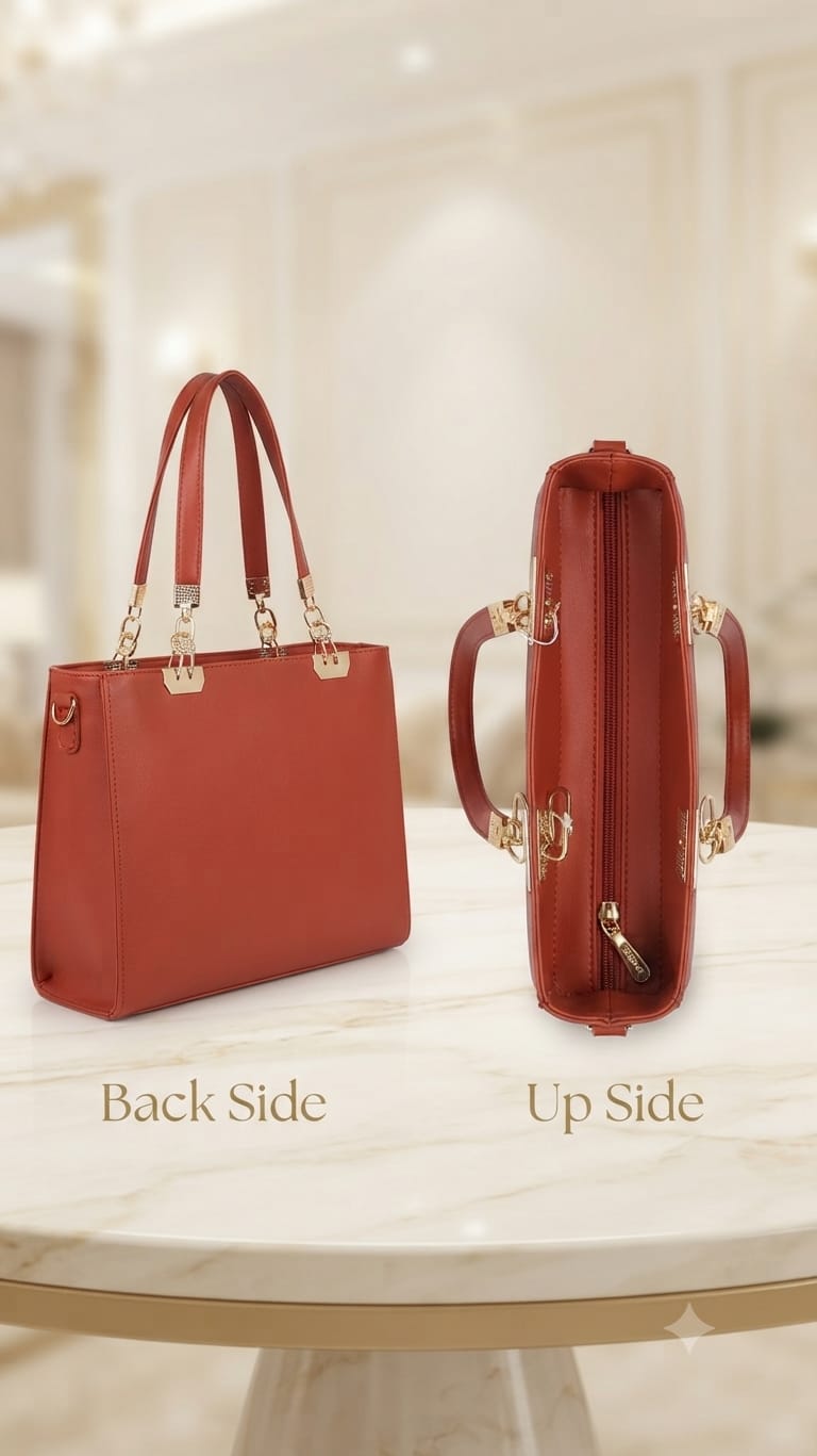 Edone Premium PU Leather Party Handbag with Long Strap in Tan, Maroon, Camel, Green & Cream | Elegant Multi-Compartment Evening Purse