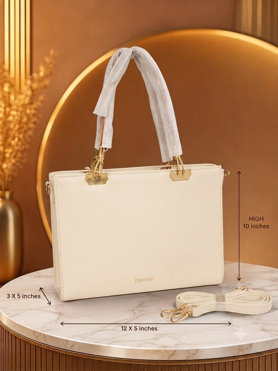 Edone Premium PU Leather Party Handbag with Long Strap in Tan, Maroon, Camel, Green & Cream | Elegant Multi-Compartment Evening Purse