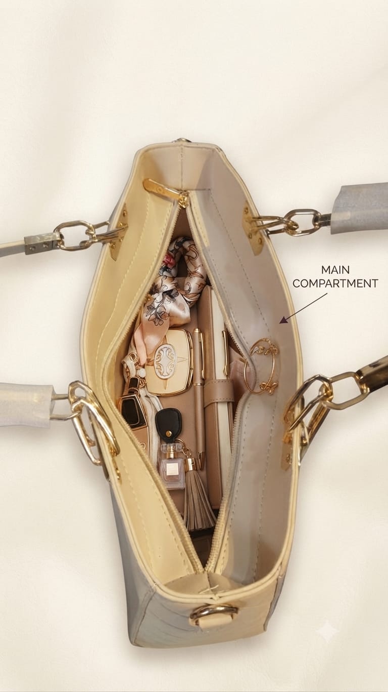 Edone Premium PU Leather Party Handbag with Long Strap in Tan, Maroon, Camel, Green & Cream | Elegant Multi-Compartment Evening Purse