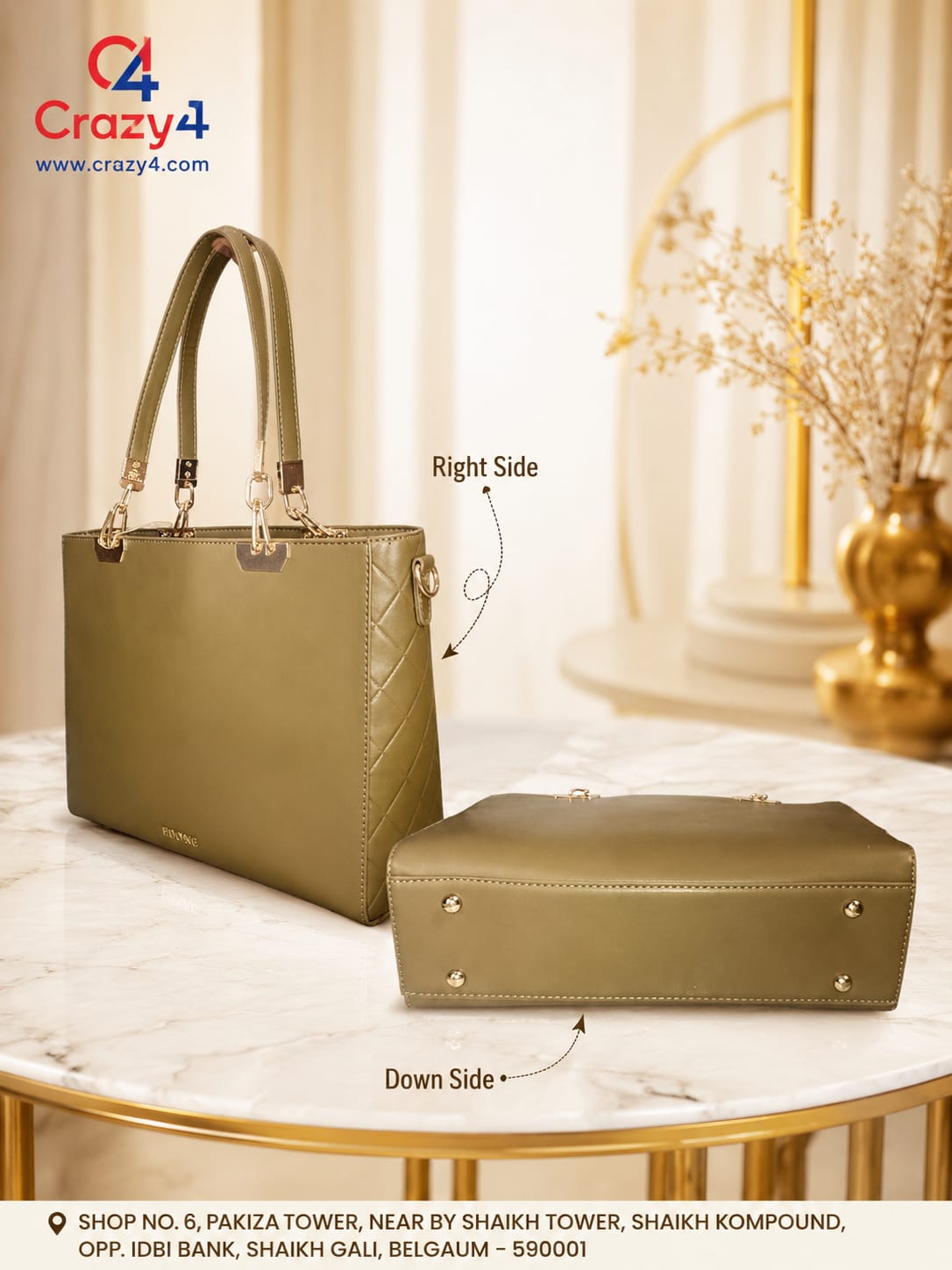 Edone Premium PU Leather Party Handbag with Long Strap in Tan, Maroon, Camel, Green & Cream | Elegant Multi-Compartment Evening Purse