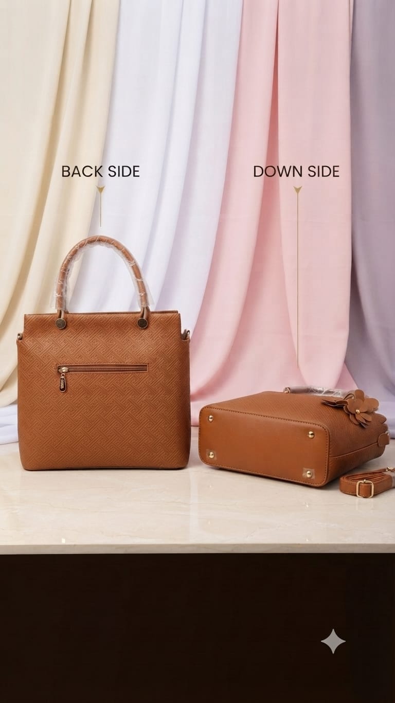 Edone Premium PU Leather Fancy Handbag for Women | Stylish Handbag with Handle | 1 Compartment + 2 Inside Pockets | Elegant Pink & Black Daily Use Handbag